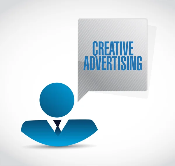 Kreativ reklam affärsman underteckna illustration — Stockfoto