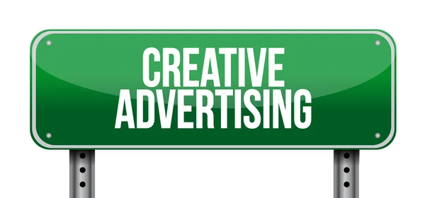 Δημιουργική διαφήμιση οδικό σημάδι εικονογράφηση — Φωτογραφία Αρχείου