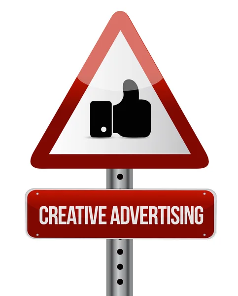 Kreatywne reklamy jak znak ostrzegawczy — Zdjęcie stockowe