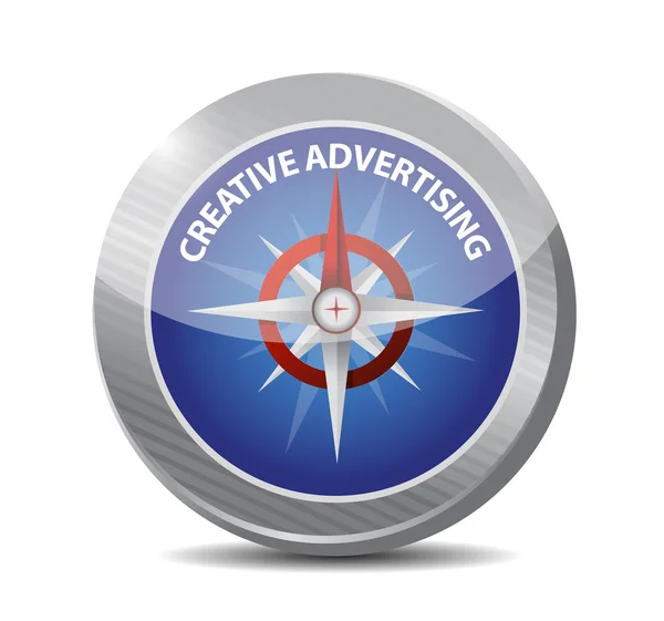 Kreativní reklamní kompasu znamení — Stock fotografie