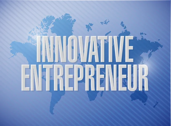 革新的な起業家の世界地図記号 — ストック写真