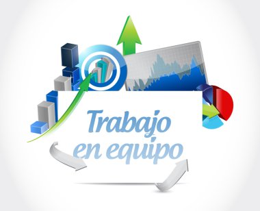 Takım çalışması iş grafik işareti İspanyolca