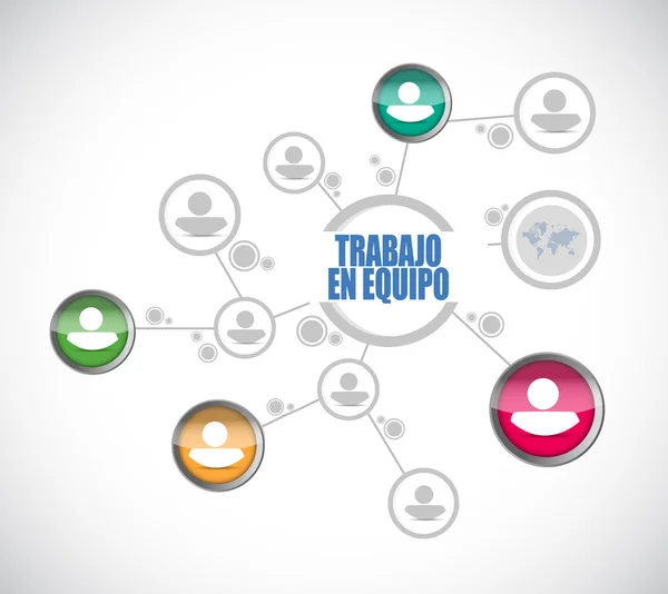 Signe de diagramme de personnes de travail d'équipe en espagnol — Photo
