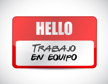 ekip çalışması adı etiketi işareti İspanyolca