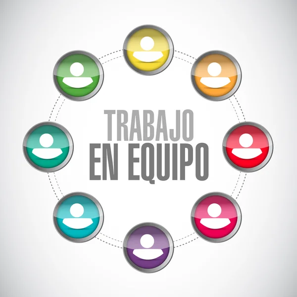 Señal de red de trabajo en equipo en español — Foto de Stock