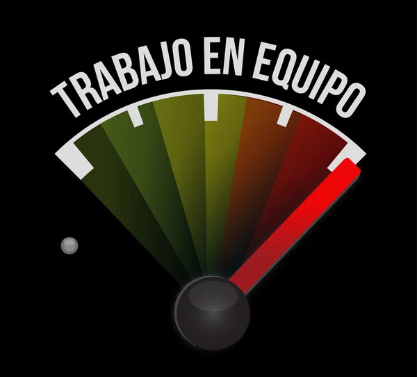 Týmová práce měřič znamení ve španělštině — Stock fotografie