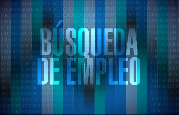 Binäre Hintergrundanzeige für die Jobsuche auf Spanisch — Stockfoto