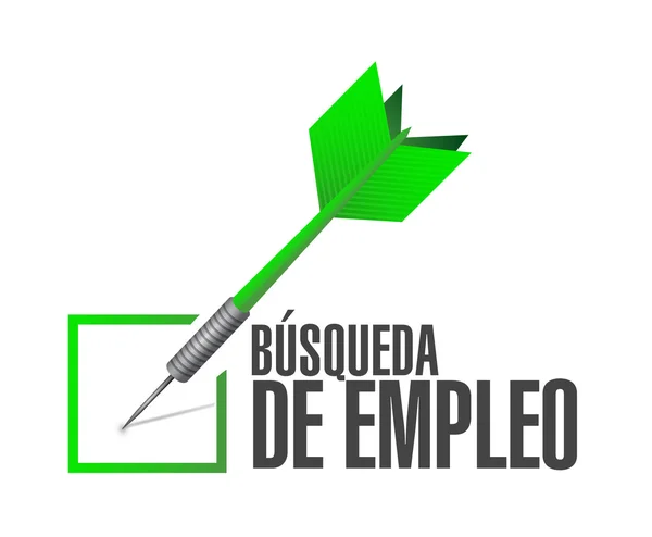 Pesquisa de emprego check dart sign in Spanish — Fotografia de Stock