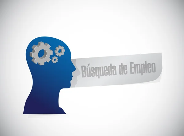 Búsqueda de trabajo pensamiento cerebro signo en español —  Fotos de Stock