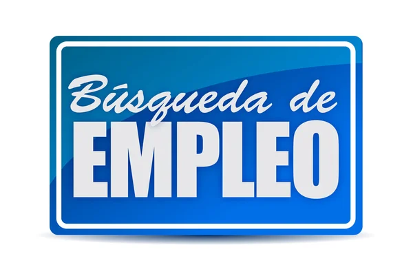 Busca de emprego sinal azul no conceito espanhol — Fotografia de Stock