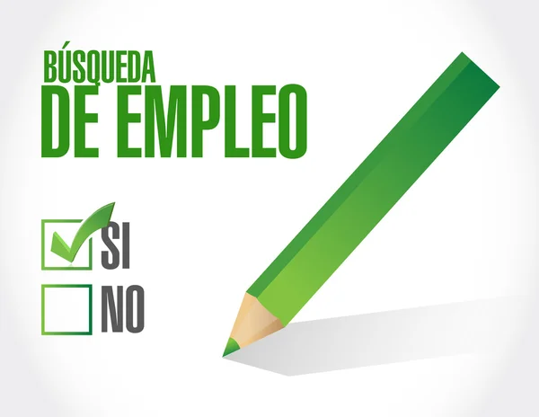 Pesquisa de emprego checklist sign in Spanish — Fotografia de Stock