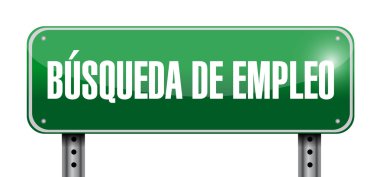 iş arama yol işaret İspanyol çizimde