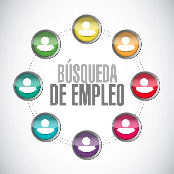 Zeichen des Netzwerks für Arbeitssuche auf Spanisch — Stockfoto
