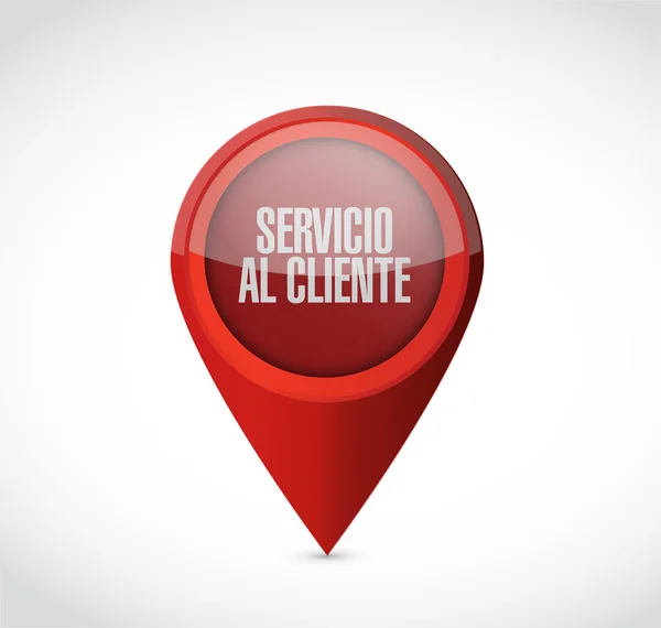 Panneau de pointeur de service client en espagnol — Photo