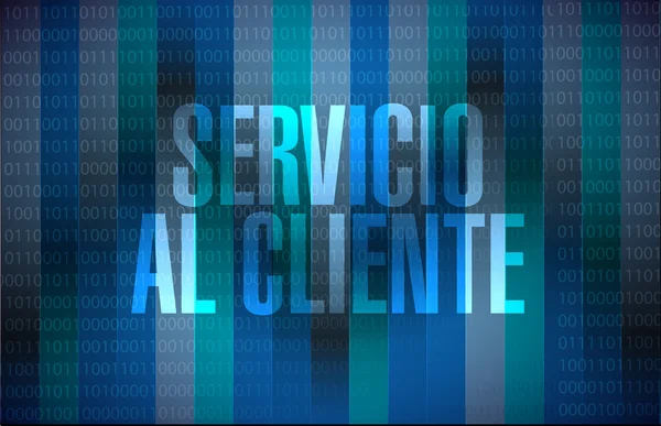 Customer service binary background sign in Spanish — Stock Photo, Image