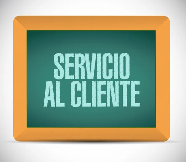 Servizio clienti lavagna segno in spagnolo — Foto Stock
