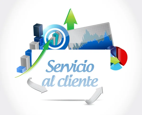 Servizio clienti business chart sign in spagnolo — Foto Stock