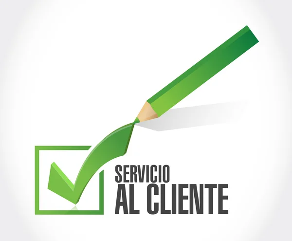 Señal de verificación de servicio al cliente en español — Foto de Stock