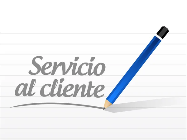 Customer service message sign in Spanish — Stock Photo, Image