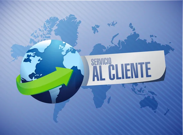 Atención al cliente signo global en español — Foto de Stock