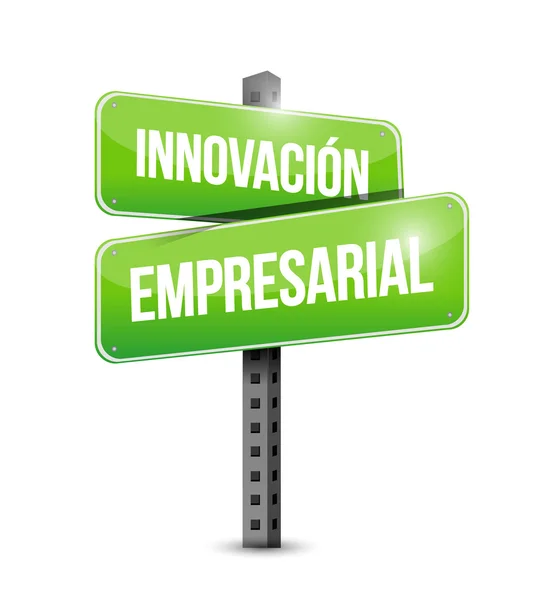 スペイン語のビジネス革新道路標識 — ストック写真