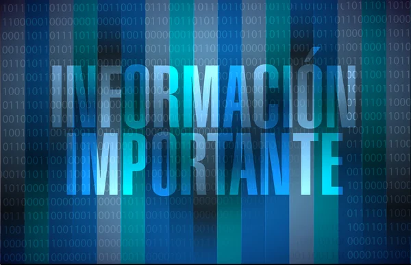 Signo de antecedentes de información importante en español — Foto de Stock