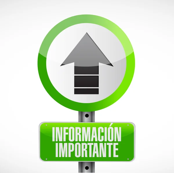 Important information road Spanish sign — Stock Photo, Image