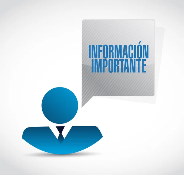 Σημάδι επιχειρηματίας σημαντικές πληροφορίες στα Ισπανικά — Φωτογραφία Αρχείου