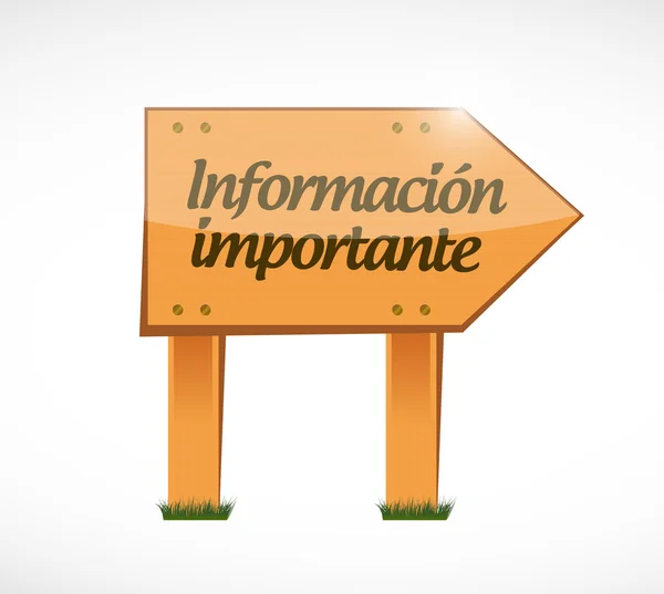 Important information wood Spanish sign — Stock Photo, Image