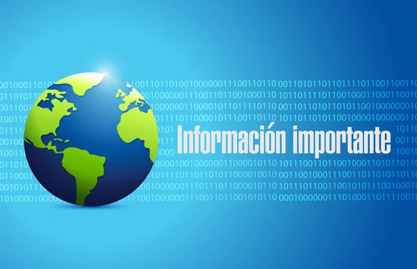 Información importante signo español binario global — Foto de Stock