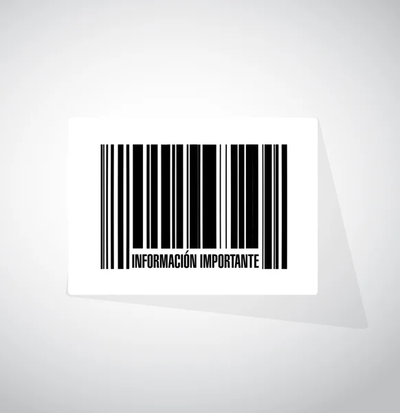 Informasi penting barcode tanda Spanyol — Stok Foto