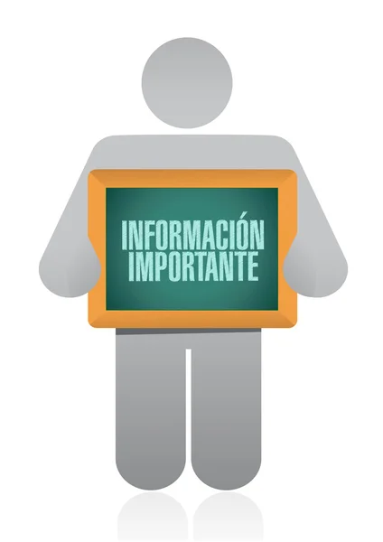 Important information holding Spanish sign — Stock Photo, Image