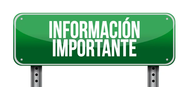 Σημαντικές πληροφορίες δρόμο ισπανικό σημάδι — Φωτογραφία Αρχείου