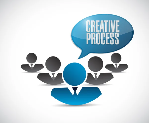 Proceso creativo trabajo en equipo signo concepto — Foto de Stock