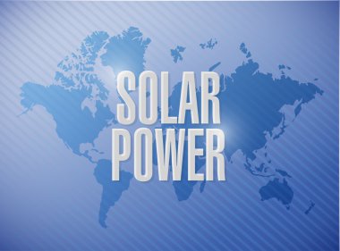 güneş paneli dünya harita işareti kavramı