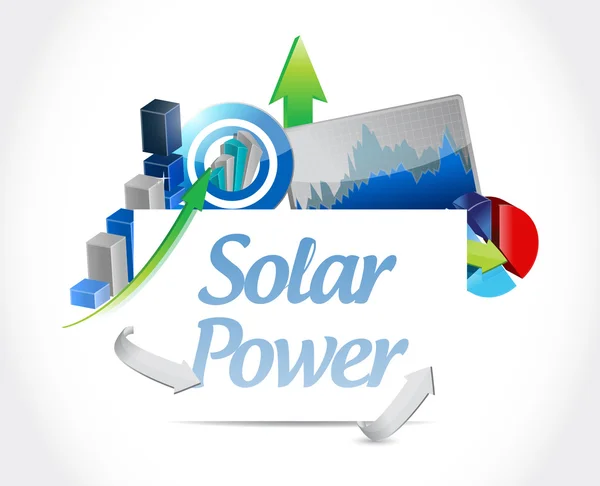 Panneau solaire business chart concept signe — Photo