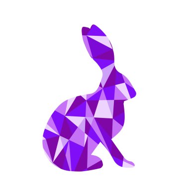 Mor şekiller soyut bunny. Hayvan izole