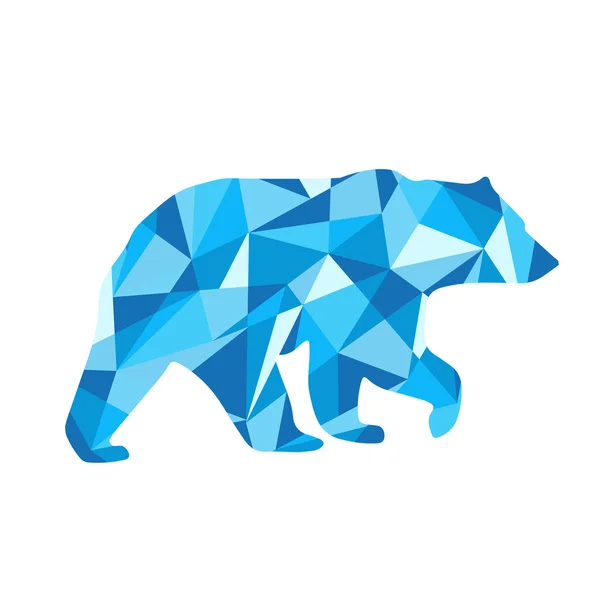 Blue shapes abstract bear. Animal isolated — Stock Photo, Image