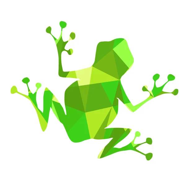 Streszczenie żaby zielone kształty. Zwierzę na białym tle — Zdjęcie stockowe