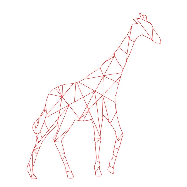 Czerwony Abstrakcja Linie żyrafa. Zwierzę na białym tle — Zdjęcie stockowe