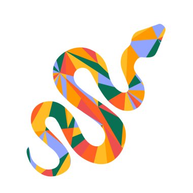 Yılan ve soyut şekiller çizimde tasarım