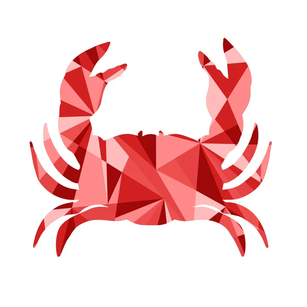 Silhueta de caranguejo vermelho. animal com design abstrato — Fotografia de Stock