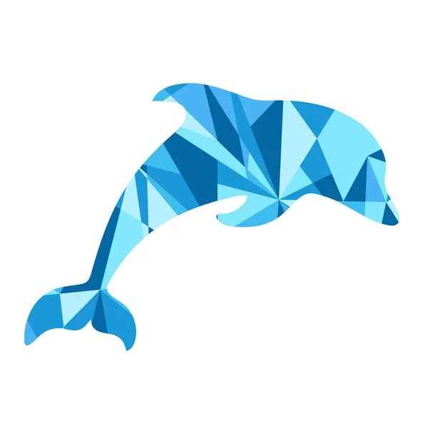 Sylwetka, Blue dolphin. zwierzę z Abstrakcja — Zdjęcie stockowe