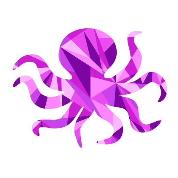 Purple octopus silhouette. animal with abstract — Stock Photo, Image