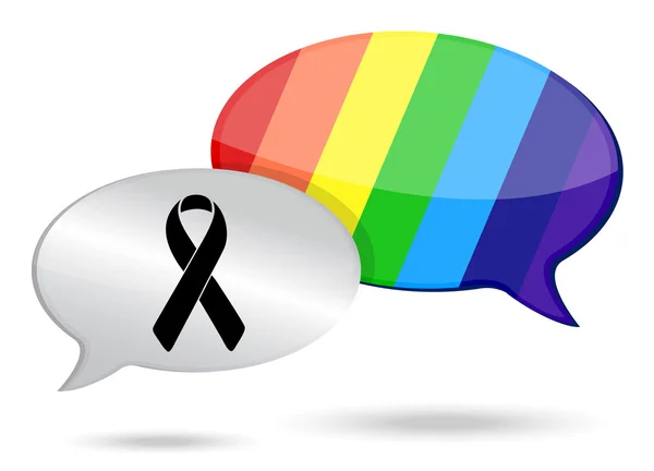 Mensagem de fita preta. orgulho arco-íris bandeira . — Fotografia de Stock