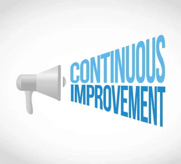 Continuous improvement megaphone message — Stock Photo, Image