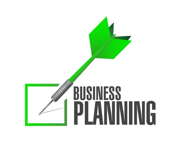 Business planning check dardo segno concetto — Foto Stock