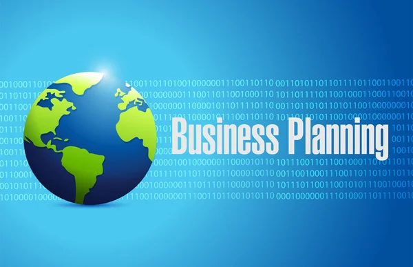 Concepto de signo de globo binario de planificación empresarial —  Fotos de Stock