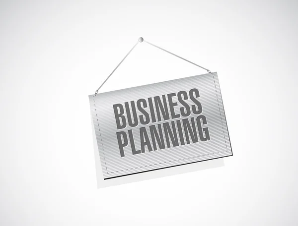 Planejamento de negócios pendurado bandeira signo conceito — Fotografia de Stock
