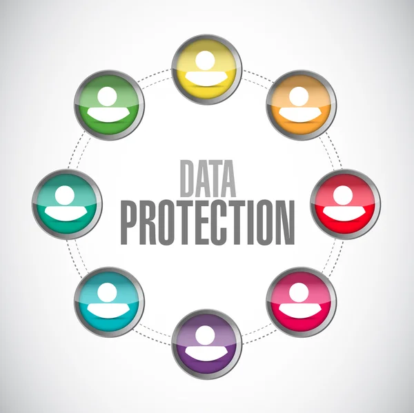 Ilustração do sinal de suporte de proteção de dados — Fotografia de Stock